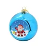 Skulle dekorationer överföra värme sublimering vara tom 6-färg 8 cm runda plast julkulor boll christmass trädprydnader inventering 1108