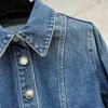 Veste de vestes pour femmes Denim Blue Denim Veste courte pour femmes Spring and Automne Small Fragrance Design polyvalent et à la mode Jacket brodé M35P