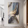 Abstract Canvas Wall Art with Textured and Gold Foil Modern Ocean Paintings Sea Pictures Contemporary Coastal Artwork 240507