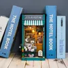 Architecture / bricolage House Librisset Set DIY WOODEN MINIATUR Doll House Book Kit Nook 3D Puzzle Assembly Building Modèle avec LED Light Dollhouse Gifts
