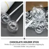 Fleurs décoratives Hualifty Chocolate blanc fonde le support de boîte transparente en plastique Round Candy Wrappers Holders Emmacking Case