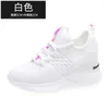 Fitness Shoes Hidden Wedge Summer Explosion Wild Sports Leisure White Grueso espeluznante Mesh superficie