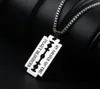 Hangende kettingen punk hiphop roestvrijstalen nekketens voor mannen vrouwen scheermesje ketting kraag kraag mannelijk streetwear cool j4499276