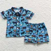 Bekleidungssets Großhandel Sommer Kinder Camouflage Pyjamas Baby Boy Kurzärmele Strickjacke Pyjama Set Baby Pyjama Set D240514