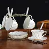 Fincan tabaklar kemik çin kahve fincan seti Avrupa seramik çay güzel kupa kahvaltı ev dekor ofisi caneca içecek eşyası