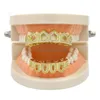 Grillz Dental Grills Grillz Dental Grills 18k Gold Hip Hop fl diamant dents creux glacé sur les braces Cap de dents Vampire Cosplay Rap Dhpku