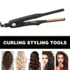 2-i-1 rätare och curler liten platt järn keramisk curler korrugerad kort rak hår curling styling verktyg 240428