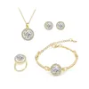 PARTINE favori les boucles d'oreilles Bracelets Colliers quatre pièces Rose Gol Golden Jewelry Gift Sets Diamond for Women Wedding Favors Invités