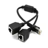 Ethernet Splitter RJ45 1 Male to 2 Female LAN Ethernet Cable Splitter Cable Ethernet Socket Connector Extension Cable Adapters