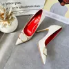 Designer Formal Shoes High Heels Women's 10cm High Heels Pointed Toe Shoes Classic Metal V Buckle Nude Black Red Matte Stiletto Heels with Dust Bag 34-44