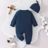 Rompers Gift Hat Set Baby Unisexe Boy Girl Newborn Greny Samis Romper 3-24 mois