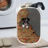 Tvättväskor stor kapacitet tecknad konst vikande smutsiga klädförvaring hink 3d tryck söta husdjurshundar fällbar korgväska arrangör