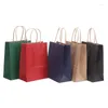 Present Wrap Custom Kraft Paper Bag Hand-Held Printing Logo Packaging Take-Out Lilac Shopping Brilliant Yellow