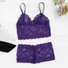 Bras Sets Lace womens sexy lingerie fashion casual pajama vest top shorts set Babydoll pajama perspective lingerie set XW