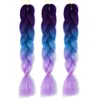 24 pouces Single Color Ombre Color multicolore Green Rose Synthétique Extension de cheveux Twist Jumbo Traidage Kanekalon Bulks Dreadlock