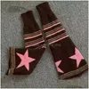 Socks Hosiery Women Warmers Womens Long Knitted Warm Strip Kawaii Star Print Stockings Ladies 2023 Autumn Winter Cloghet Boot Cuffs Dhywd