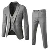 Mens Suit Slim 3 Piece Business Wedding Party Vest Pants Coat Casual Solid Blazers Jacket Luxury 240514
