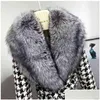 Vêtements de créateurs de capes Femmes Houndstooth Winter Coat Femmes Big Sier Fur Fapel Mid-Longle Faux Splicing Wool T220831 Drop livraison un DHMLK