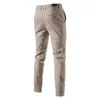 Pantalon masculin Aiopeson Coton Cotton Mens Pantalons Color Color Slim Fit Pant