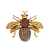 Broches Creative Animal Insect Broche Broche de décoration cristal brillante Pin de conception d'abeille pour hommes et femmes vêtements