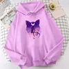 Felpe con cappucci da uomo felpe anime anime vintage plus size con cappuccio da cappuccio di felpe da cappuccio stampato di gatto luna lunghe slve slve con cappuccio kawaii fumetto femminile a strisce tops t240510