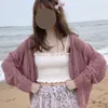 Frauen Strick 2024 Frühlings Sommer Frauen Pullover Lose japanischer Stil süße Strickjacke Harajuku weibliche Strickjacken süße Achselzucken