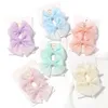 Hair Accessories 2pcs/set New Girls Elegant Organza Bow Hairpins Sweet Kids Solid Safe Hair Clips Fashion Princess Baby Hair Accessories Gift