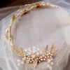 Clip per capelli Opal Crystal Flower Women Crown Crown Bridal Headband Gold Color Girls Party Prom Accessori fatti a mano