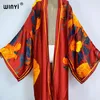 Kimono Africa tryck Kaftans Beach Wear Cover-Ups Elegant Cardigan Sexiga semesterkläder för kvinnor Vestidos Para Playa