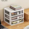 Lagringslådor BINS Student Double/Three Layers Creative Desk Organizer Stationery Holder Multiple Compact with Transparent Drawer Storage Box S24513