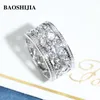 Cluster Rings BAOSHIJIA Solid 18k White Gold Bubble Ring Natural Real Diamonds Premium Luxury Custom Jewelry Luxurious Anniversary