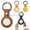 Party Favor Colorf Leather Keychain Anti-Lost Airtag Protector Bag All-Inclusive Locator individueel verpakt kleine geschenkdruppel deliv DHL54