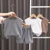 衣料品セット新しいファッションの子供の男の子と女の子は服を着た夏の子供用の子供用タンクトップショーツ2pcs/set baby cartoon ChildrensトラックセットD240514