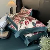 Bedding Sets Flower Digital Printing Cotton Set Duvet Cover Linen Fitted Sheet Pillowcases Home Textile
