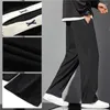 Men's Pants 2024 Casual Ice Silk Light Thin Korean Straight Loose Sweatpants Soft Wide Leg Long Baggy Trousers