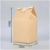 Packing Bags Wholesale 50Pcs Kraft Paper Bag With Window Bread Packaging Handmade Toast Biscuit Candy Pounches Baking Supplies Party Dhzad