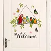 Wallpapers 30 45cm English Welcome Parrot Bird Wall Stickers Living Room Bedroom Home Decoration Sticker Wallpaper Ms2360