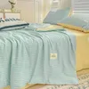 Bubble coreano Summer Quilt Wash Cotton Block Bed Sheetdouble Lateble Blain de resfriamento para o Bedair Condition Ediceter 240514