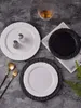 Plates Creative Pattern Stone Ceramic Dinner Plate Home Steak Pasta Runt Delikat matlagningsrätter Köksredskap Modernt