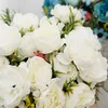 Fiori decorativi autunno peonia artificiale rosa falsa seta sposa vaso bouquet per decorazione del matrimonio in casa natale natalizi piante naturali