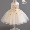 Girl's Dresses 0-3 years old baby birthday party dress girls long-sleeved big bow dress baby pearl net yarn autumn and winter princess dress Y240514
