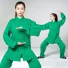 Ethnic Clothing 2024 Traditional Tai Chi Kungfu Training Exercise Tops Pants Set Vintage Cotton Linen Martial Arts Practice Performance