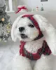 Hundebekleidung Ins Korea Weihnachten warme Kleidung Haustier Winterjacke mit Hutkleidweste für kleine mittelgroße Accessoires Welpe Katze