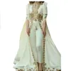 Vestidos de festa Vintage Marroquino Kaftan Mumpsuit PPROM com apliques dourados Vestido de noiva de Dubai árabe