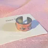 브랜드 액적 유리 토성 토성 와이드 페이스 링 여성 크라우드 디자인 고양이 아이 스톤 커플 새로운 유행 인덱스 핑거 손톱