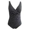 Swimwear féminin Femmes Polka Dot One Piece Swimsuit Backless 2024 Suite de baignade pour Velars en V