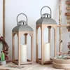 Bandlers Wedding Long Retro Retro Hather Designer Decor Lantern Stick Wood Nordic Centro de Mesa Accessoires de maison ZP50ZT