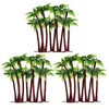 Fiori decorativi 15 pezzi Micro paesaggio di cocco piante artificiali alberi in miniatura palme in plastica piccola per natura di natività