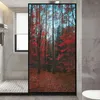 Window Stickers Maple Grove Mönster Integritetsfilm PVC Anti UV Stained Glass Lime Free Static Cling Frosted Door Sticker
