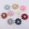 Fleurs décoratives 10pcs / lot 5cm Perle Center Murffon Hair Accessories DIY Flower Wedding Girls Robe Clothing Decorations